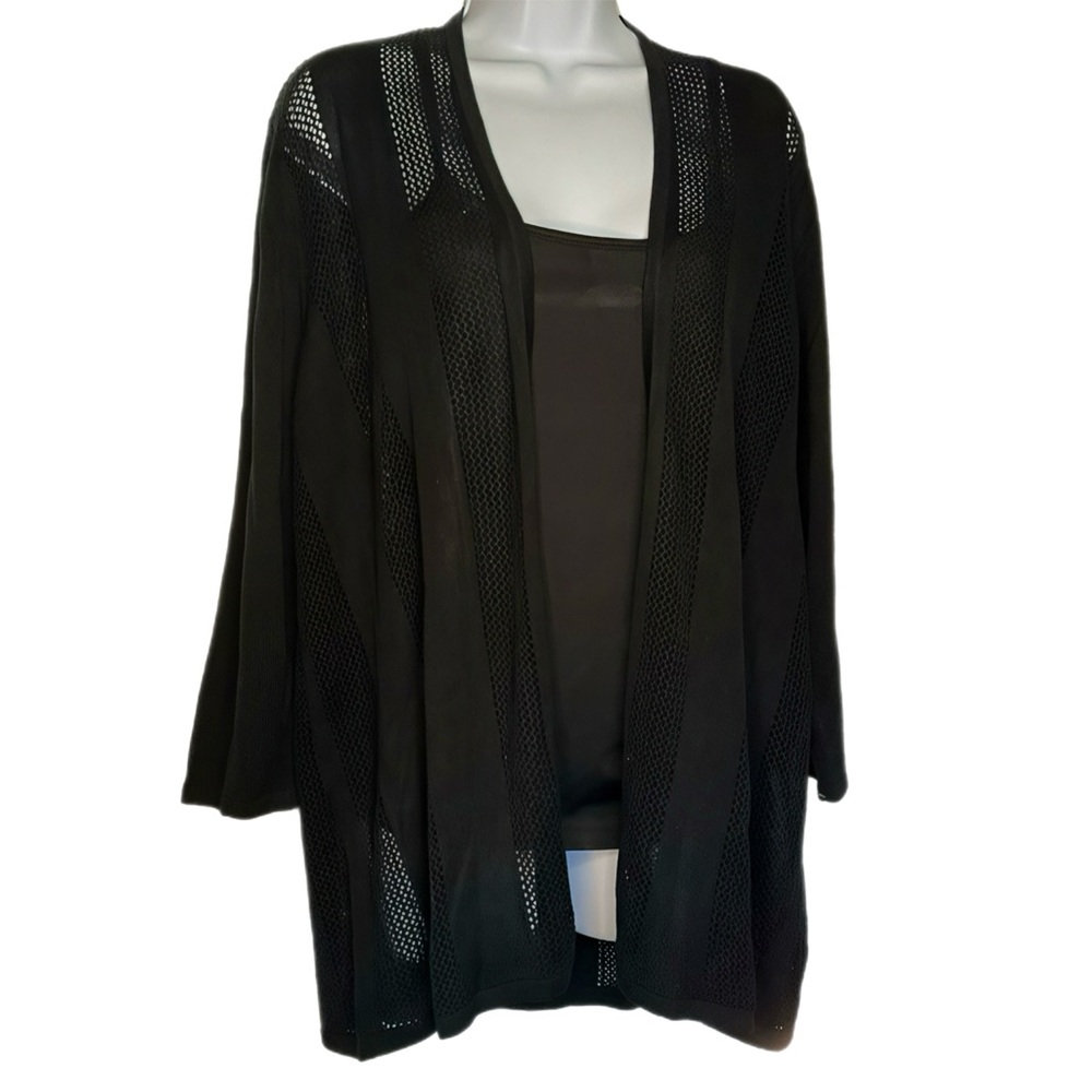 Grace the Perfect Fit Open Front XL Black Cardigan Lightweight